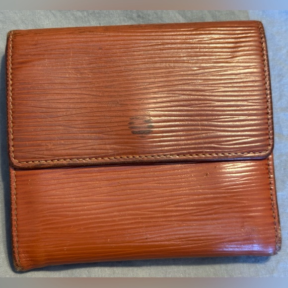 LOUIS VUITTON VINTAGE ELISE TRIFOLD COGNAC BROWN EPI LEATHER WALLET W/COA - Picture 2 of 14